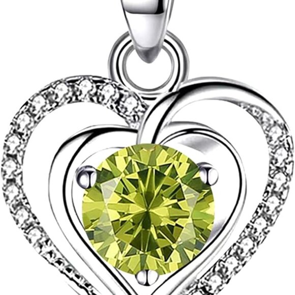 925 Sterling Silver Heart Zirconia Necklace for Women
